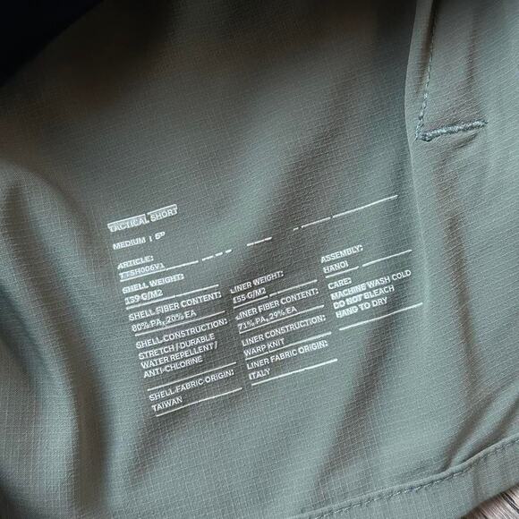 Green Khaki Grey Ten Thousand Lined Workout Gym Shorts 5” - Picture 7 of 7